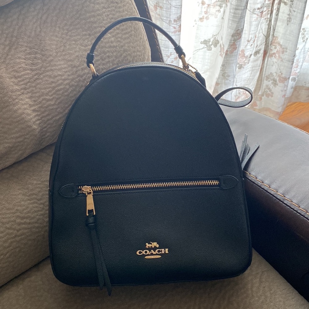 COACH Jordyn Backpack  Leather Black and Gold
